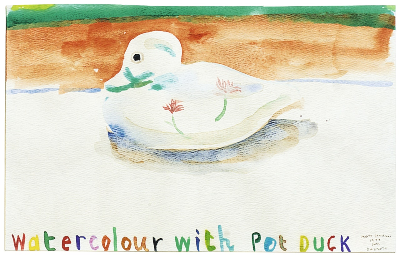 WATERCOLOUR WITH POT DUCK by David Hockney