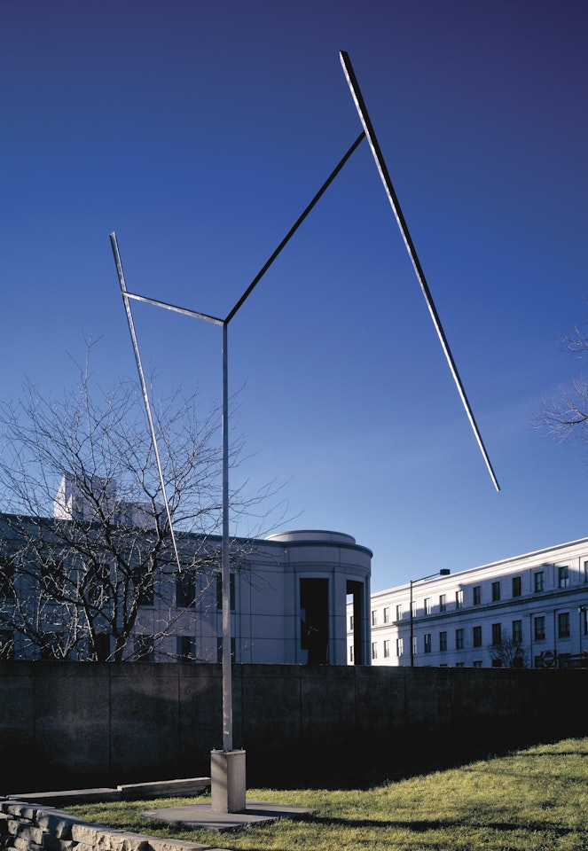 TWO LINES OBLIQUE DOWN III by George Rickey