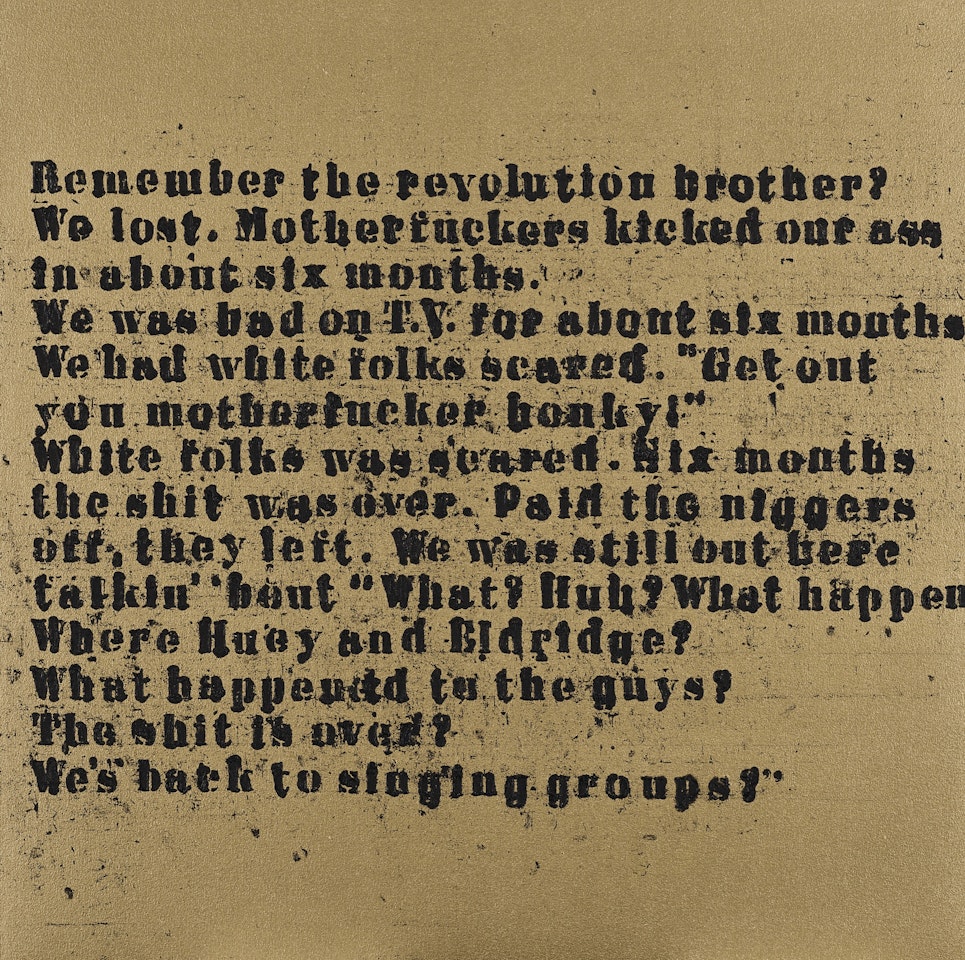 GOLD REMEMBER THE REVOLUTION #2 by Glenn Ligon