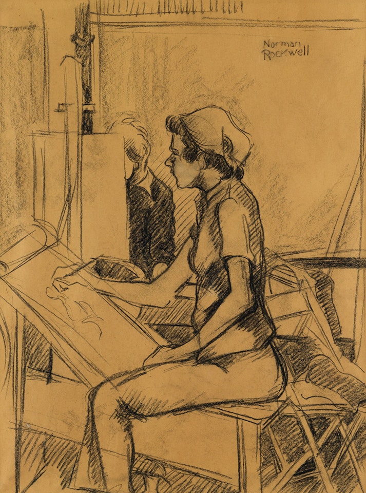 Woman At An Easel (edwin Georgi's Aunt) by Norman Rockwell