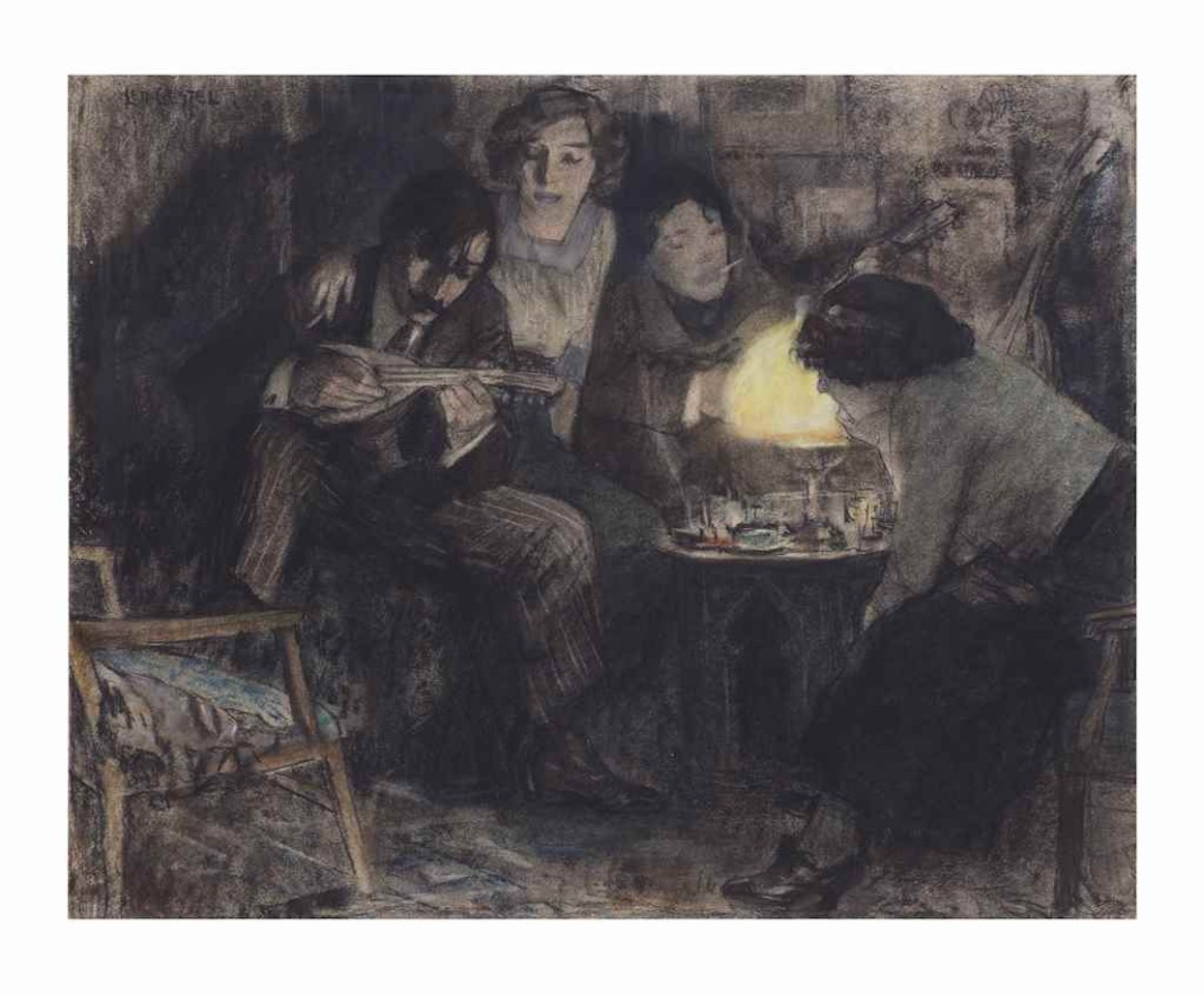 An evening at the 'Jan Steenzolder' by Leo Gestel