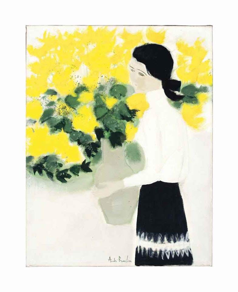Chantal au bouquet Jaune by André Brasilier