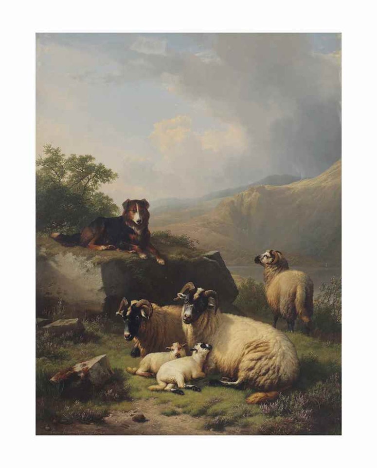 The guardian of the flock by Eugène Joseph Verboeckhoven