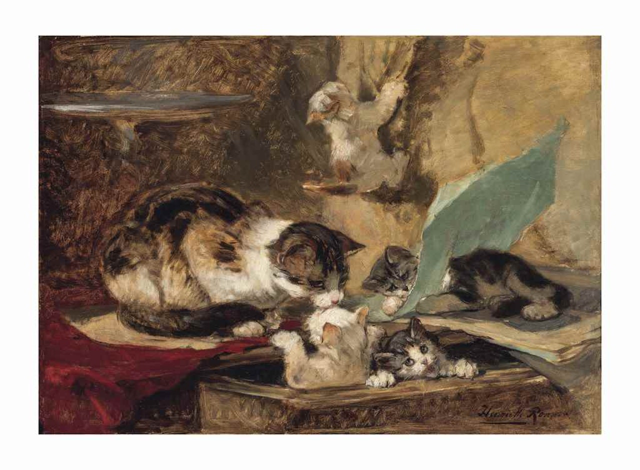 Kittens at play by Henriette Ronner-Knip