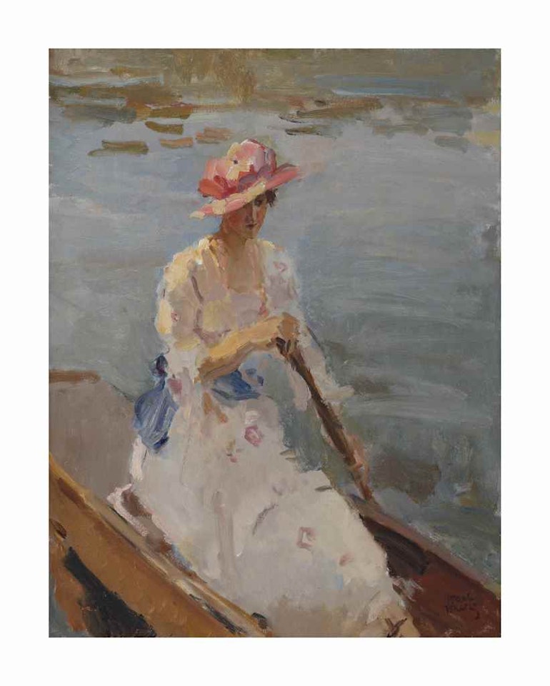 An elegant lady on the Thames, London by Isaac Israels