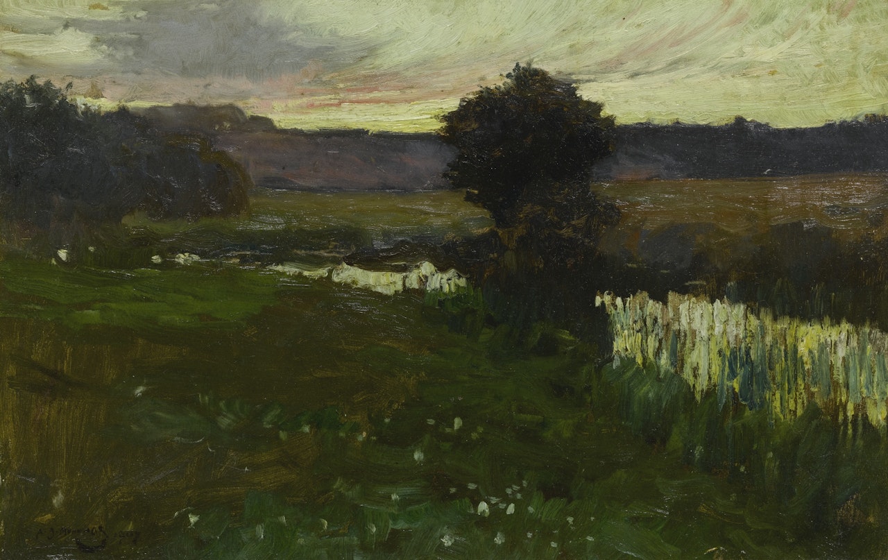 EVENING AT MENDHAM by Alfred James Munnings