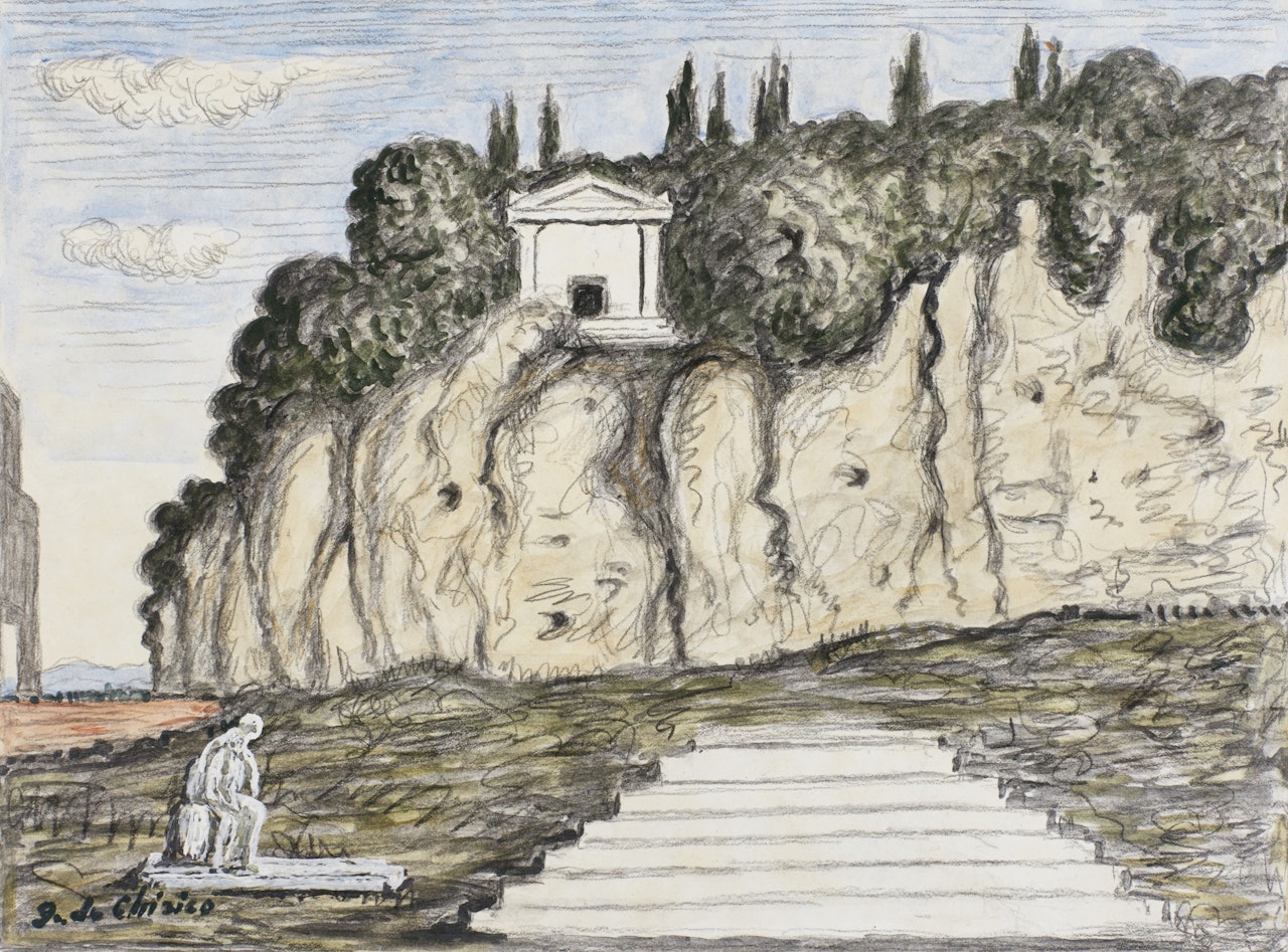 BOZZETTO PER L'OPERA 'ORFEO' DI GLUCK (SKETCH FOR THE OPERA 'ORFEO' BY GLUCK) by Giorgio de Chirico