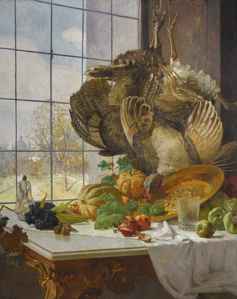 AUTUMN STILL LIFE IN THE ARTIST'S STUDIO by Carl Moll
