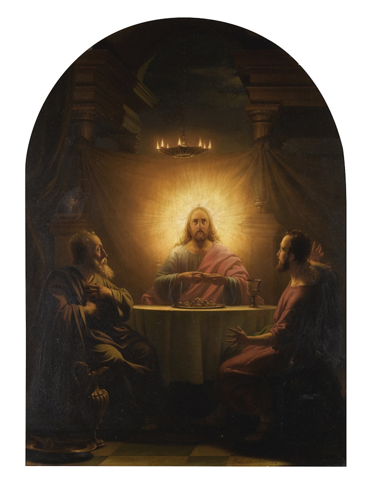 THEﾠSUPPER AT EMMAUS by Petrus van Schendel