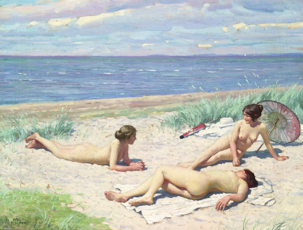 GIRLS ON THE BEACH by Paul Fischer