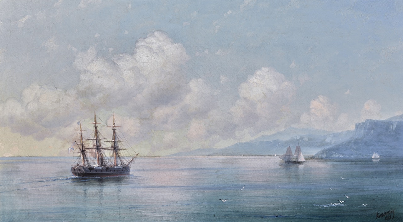 SHIP OFF THE CRIMEAN COAST by Ivan Konstantinovich Aivazovsky