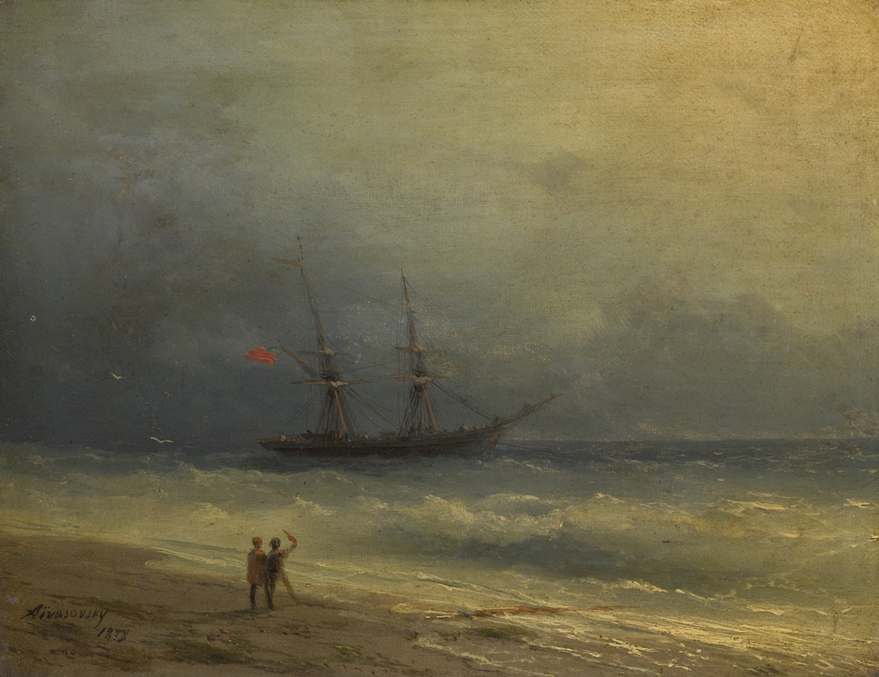 GREETING AN AMERICAN SHIP by Ivan Konstantinovich Aivazovsky