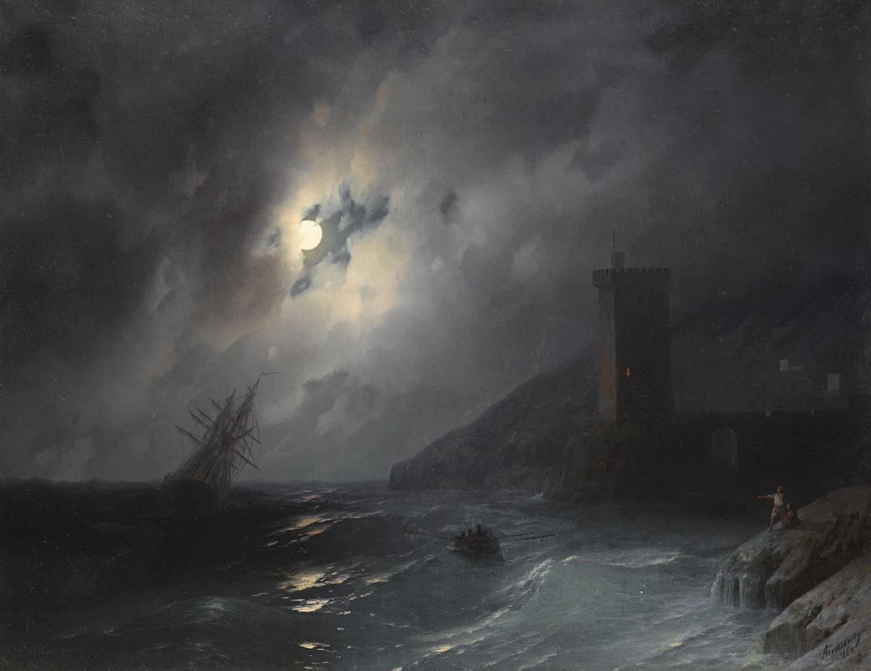 MOONLIT COAST by Ivan Konstantinovich Aivazovsky