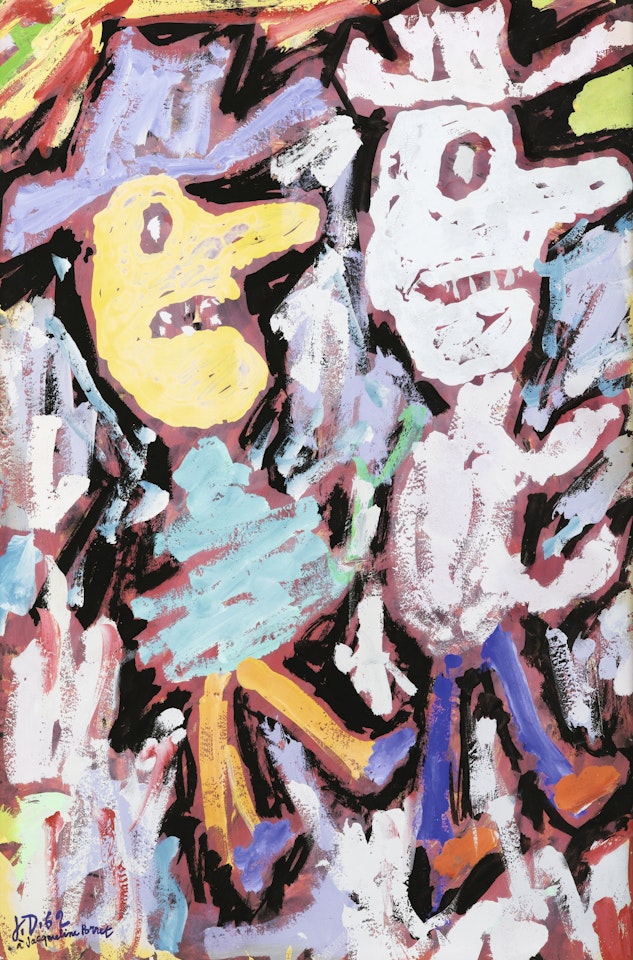 DEUX PERSONNAGES COIFFÉS DE CHAPEAUX by Jean Dubuffet