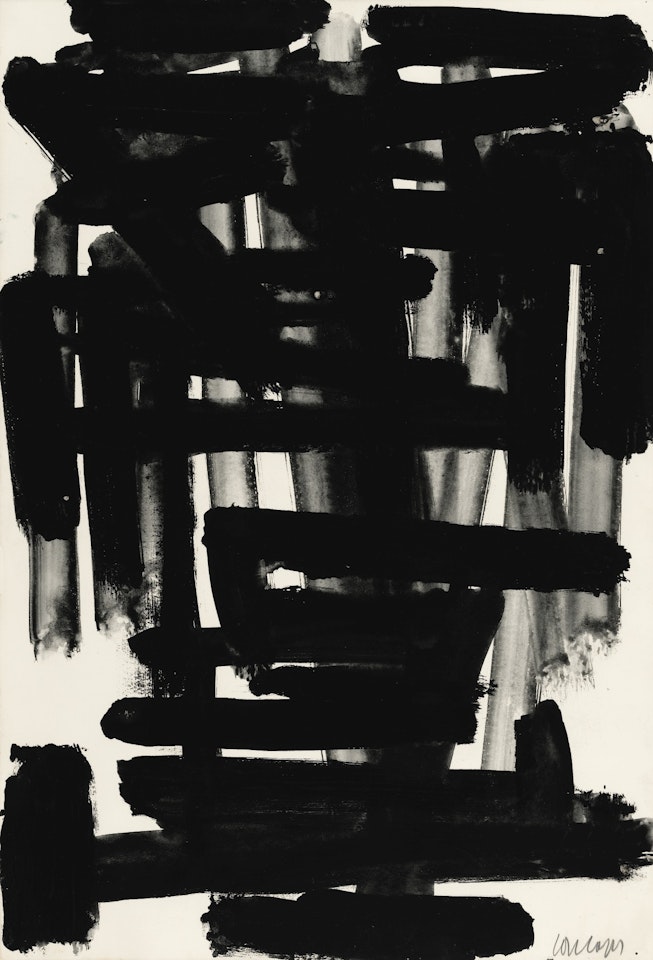 GOUACHE 56 X 38 CM, 1955 by Pierre Soulages