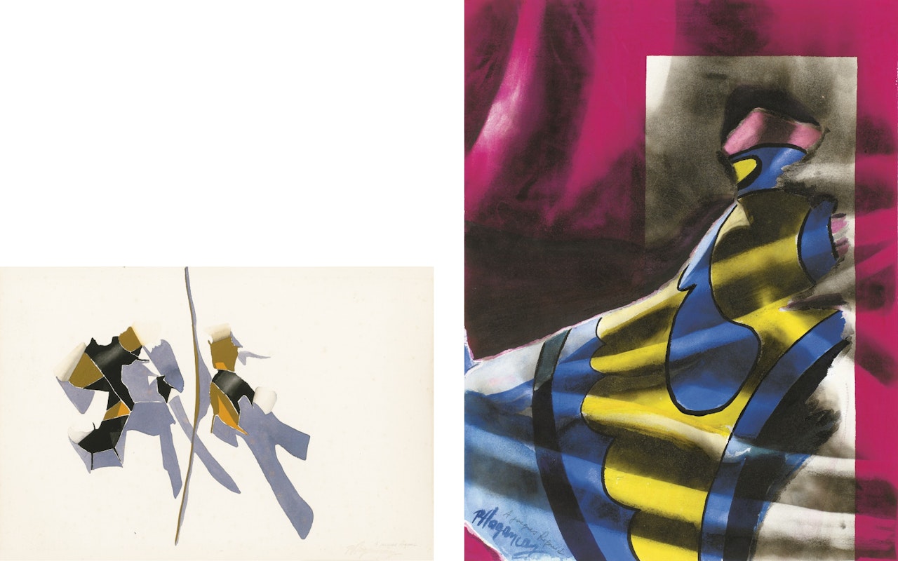 SWIRLING CURL, MODELED AFTER WALLS 77 (TWO WORKS) by Burhan Cahit Dogancay