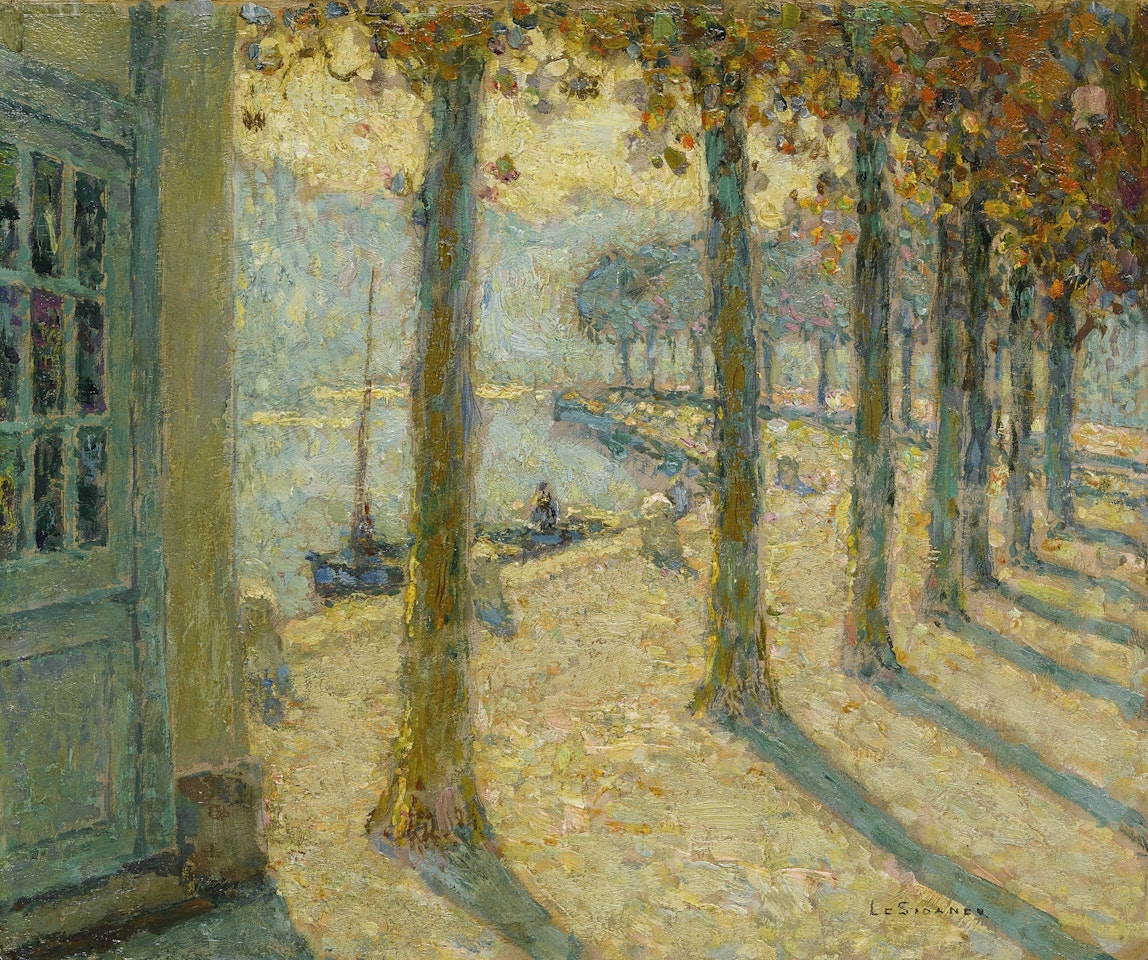 LES ARBRES DE LA RIVE, QUIMPERLÉ by Henri Le Sidaner