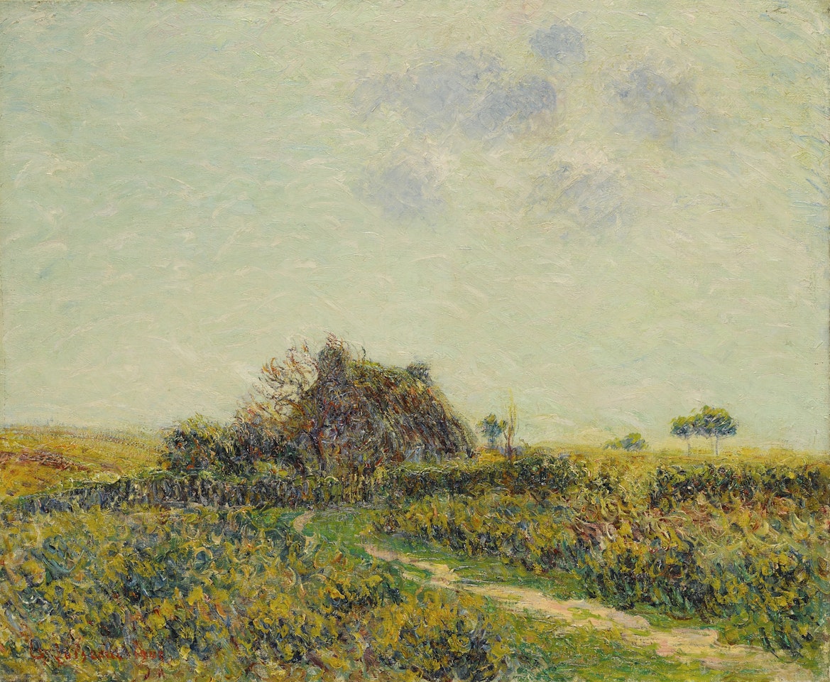 CHAUMIÈRE DANS LA LANDE BRETONNE by Gustave Loiseau