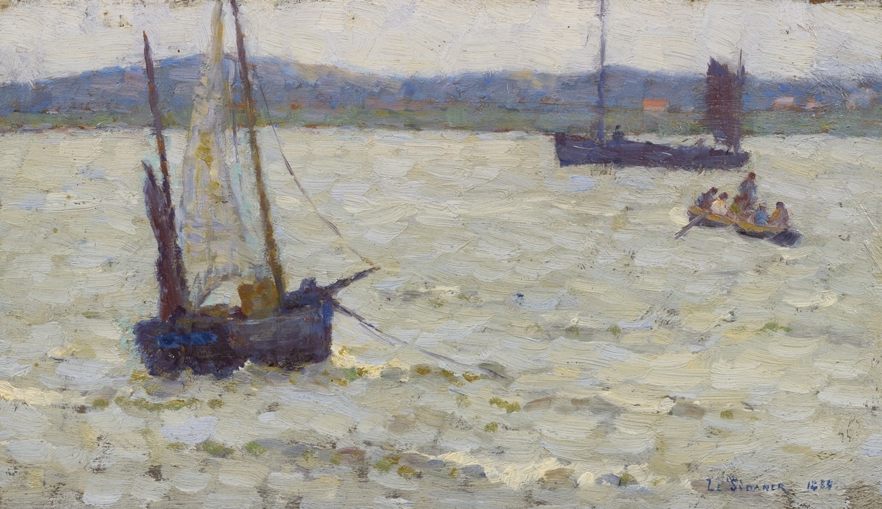 BATEAUX DANS LA LAGUNE, ETAPLES by Henri Le Sidaner