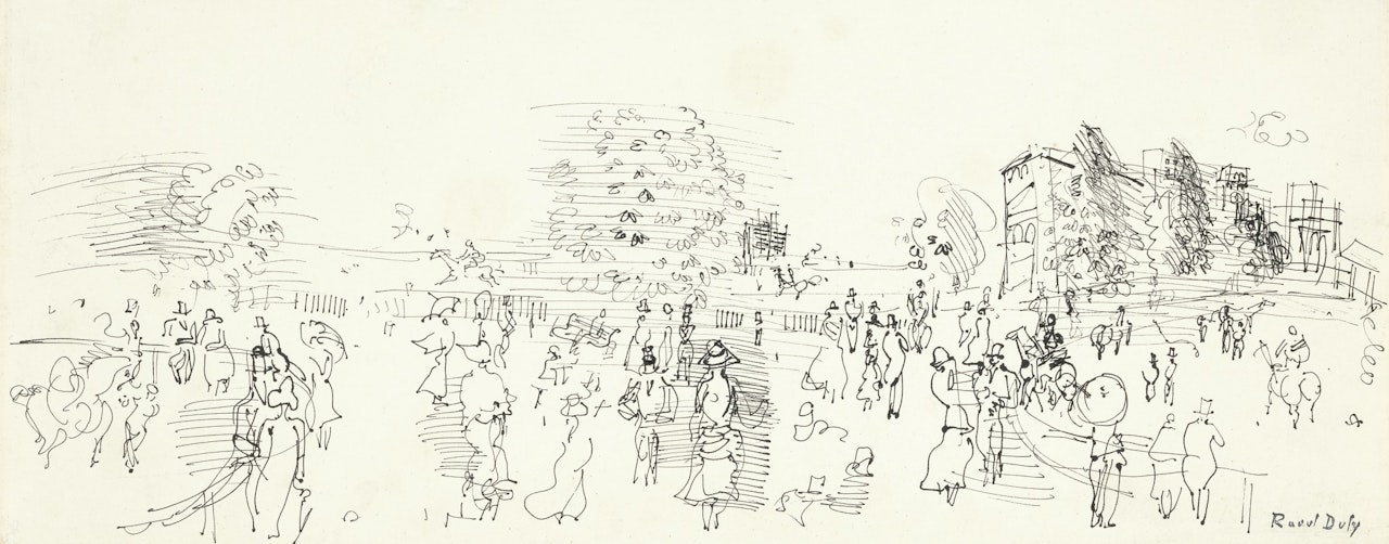 PADDOCK À ASCOT by Raoul Dufy