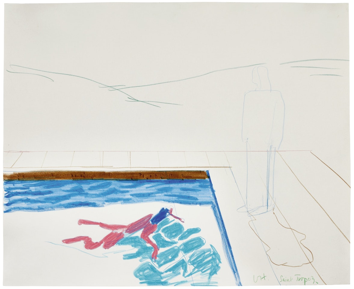 STUDY FOR PORTRAIT OF AN ARTIST (POOL WITH TWO FIGURES) by David Hockney