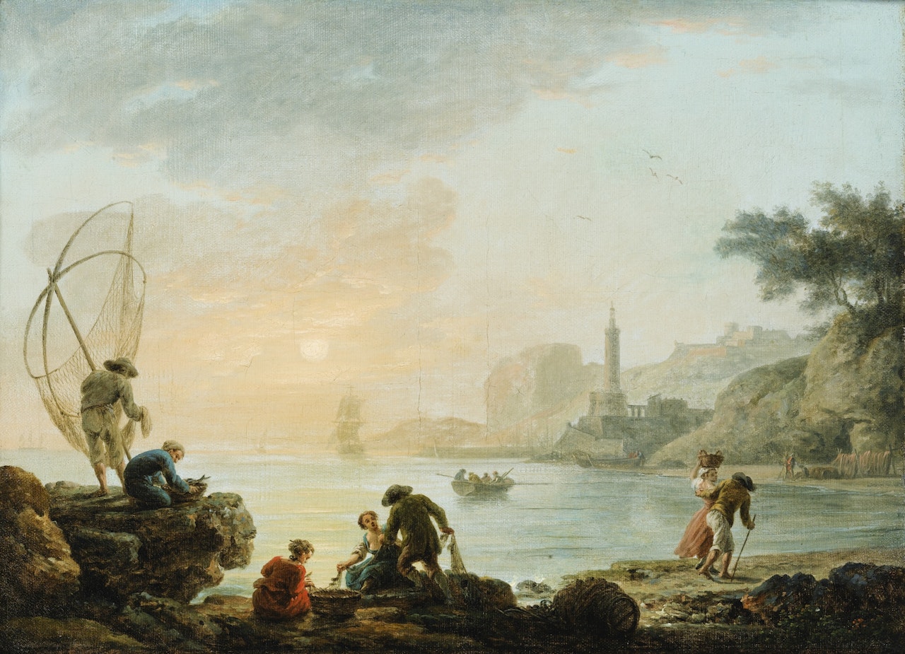 FISHERS AT THE SUNRISE by Claude Joseph Vernet