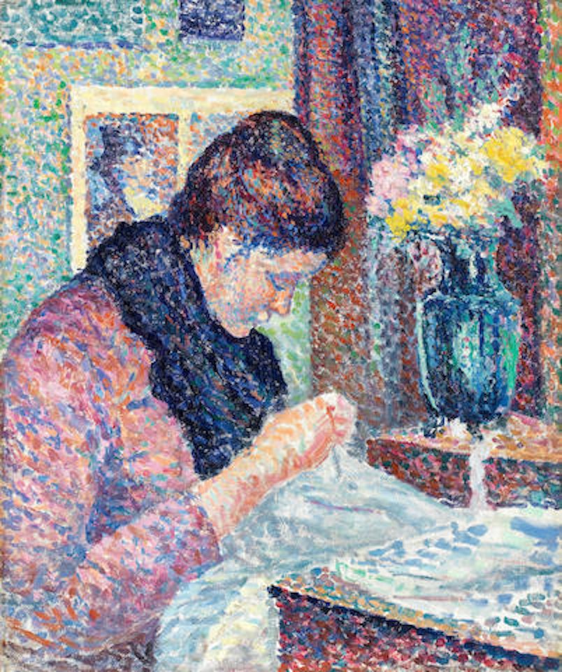 Femme cousant by Maximilien Luce