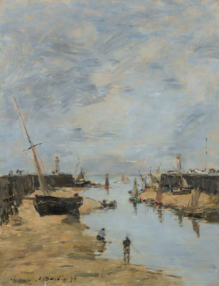 Jetées de Trouville, marée basse by Eugène Boudin