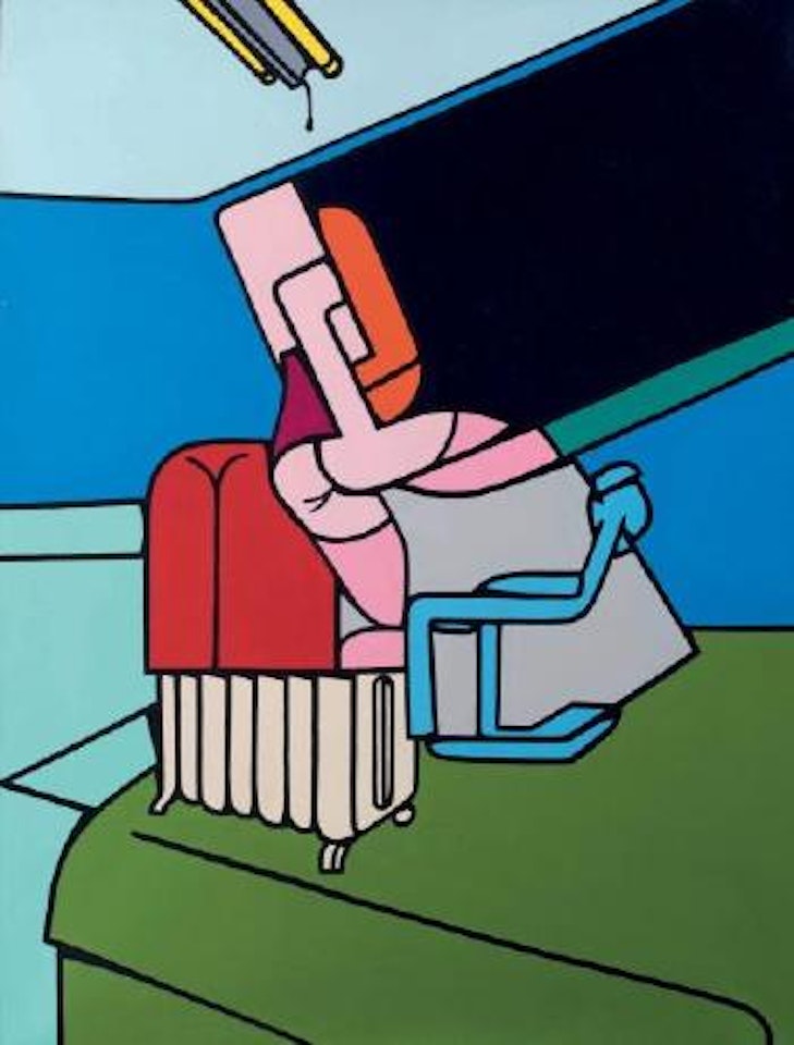 Figura che si appoggia a un termosifone by Valerio Adami