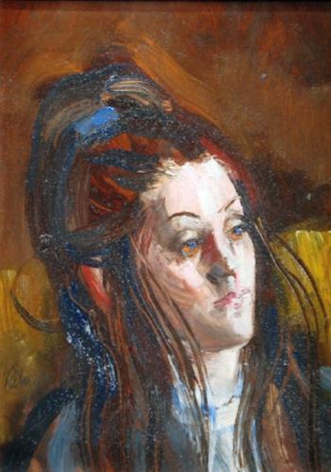 Head study no 63, portrait of a lady by Harold Riley