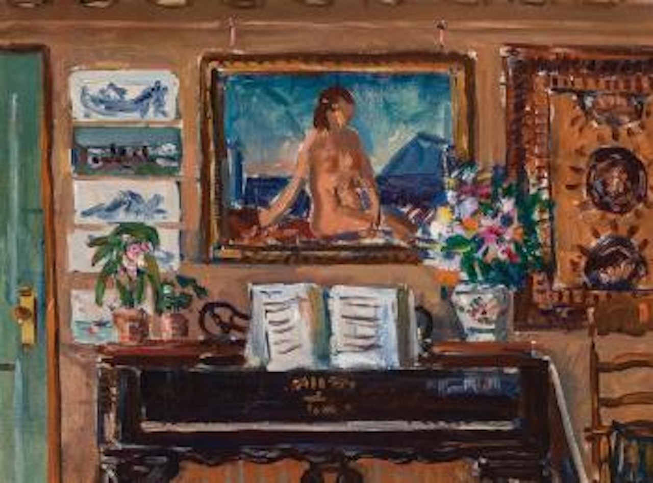 Interior with Piano by Gifford Beal