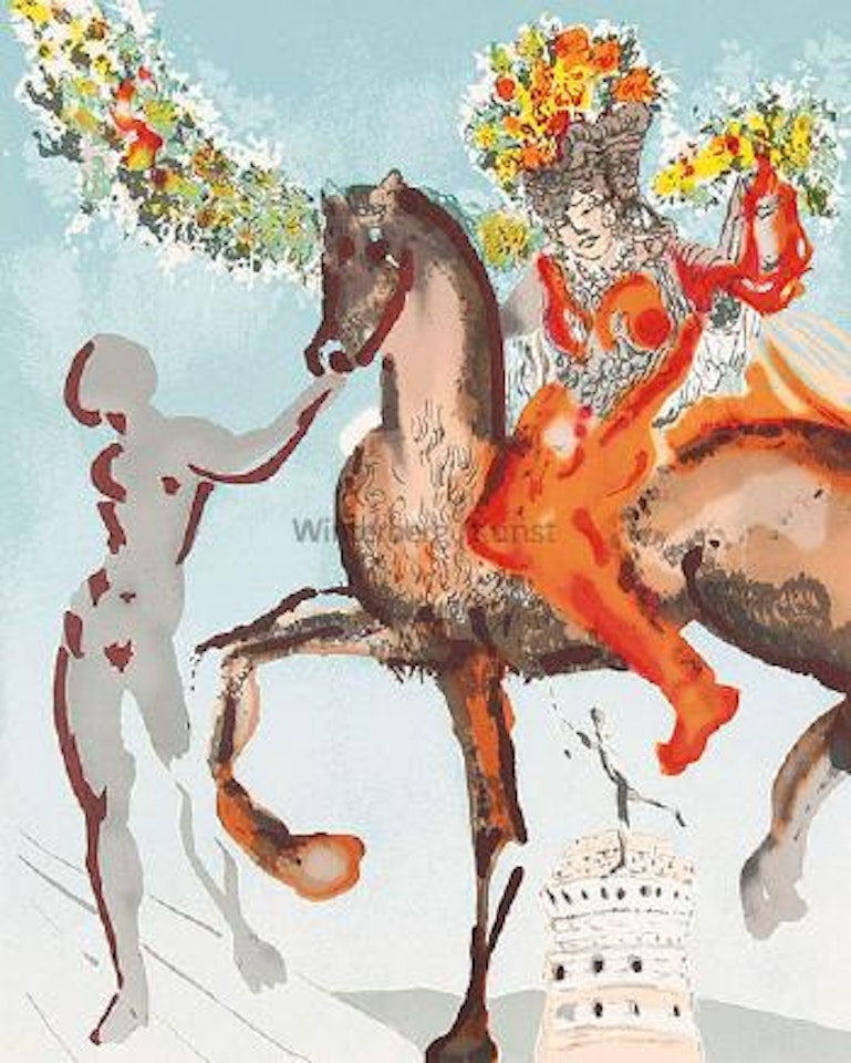 Woman Leading Horse (Pferdführende Frau) by Salvador Dali