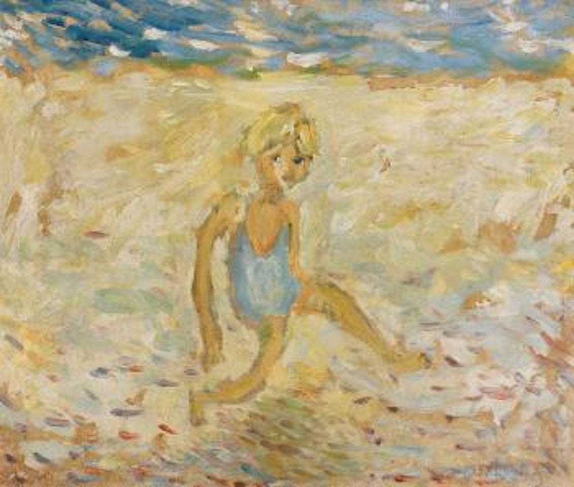 Child sitting on a beach by Arthur Merric Bloomfield Boyd