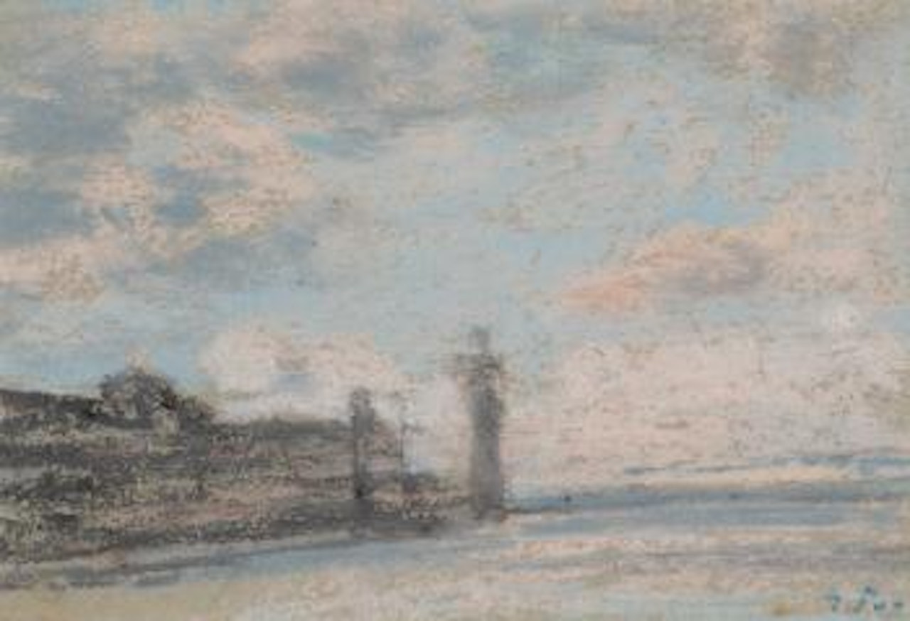 Phare au Bout de la Digue by Eugène Boudin