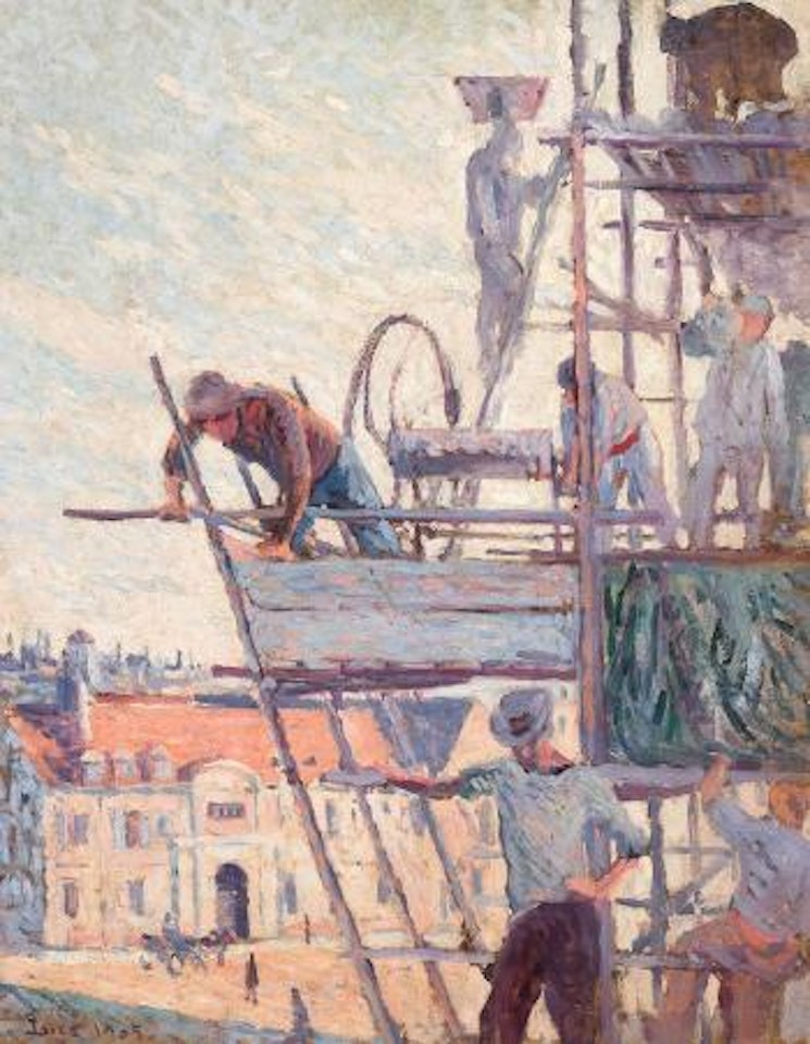 L'Echafaudage, Etude by Maximilien Luce