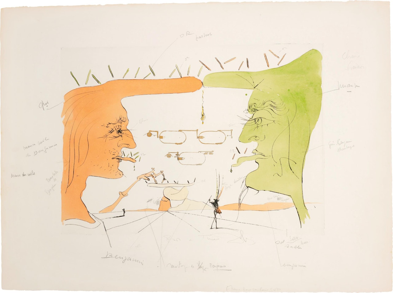 Le TÃ©lÃ©graphe (The Telegraph), for Hommage Ã  Leonardo da Vinci (American Inventions) by Salvador Dali