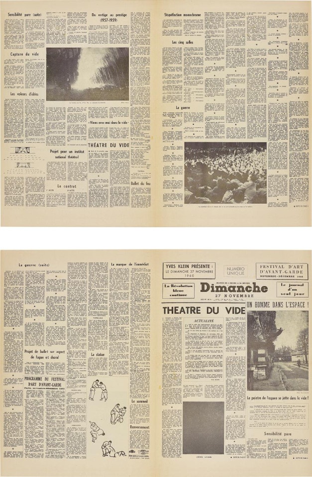 Le Dimanche 27 Novembre 1960: Le journal d’un seul jour (Sunday 27th November: The Journal of a Single Day) by Yves Klein