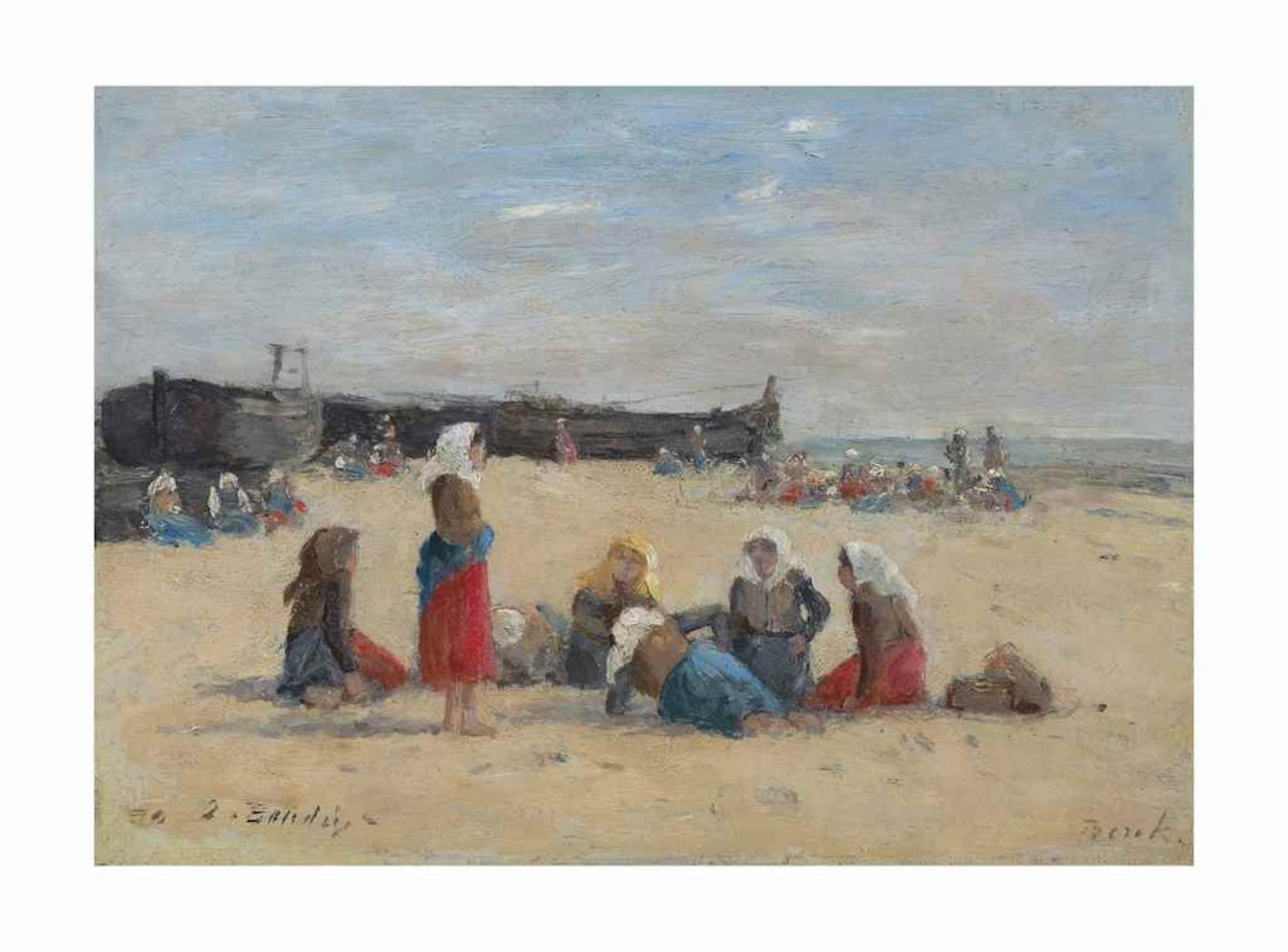 Berck. Pêcheuses sur la plage by Eugène Boudin