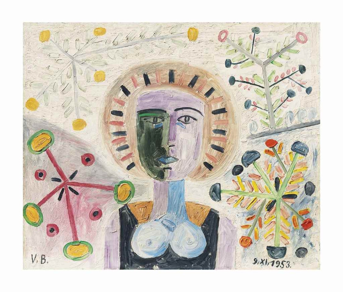 Portrait aux fleurs by Victor Brauner