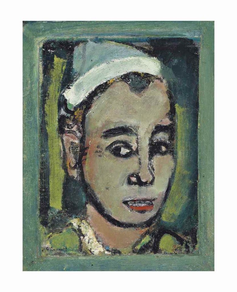 Clown au bonnet blanc by Georges Rouault