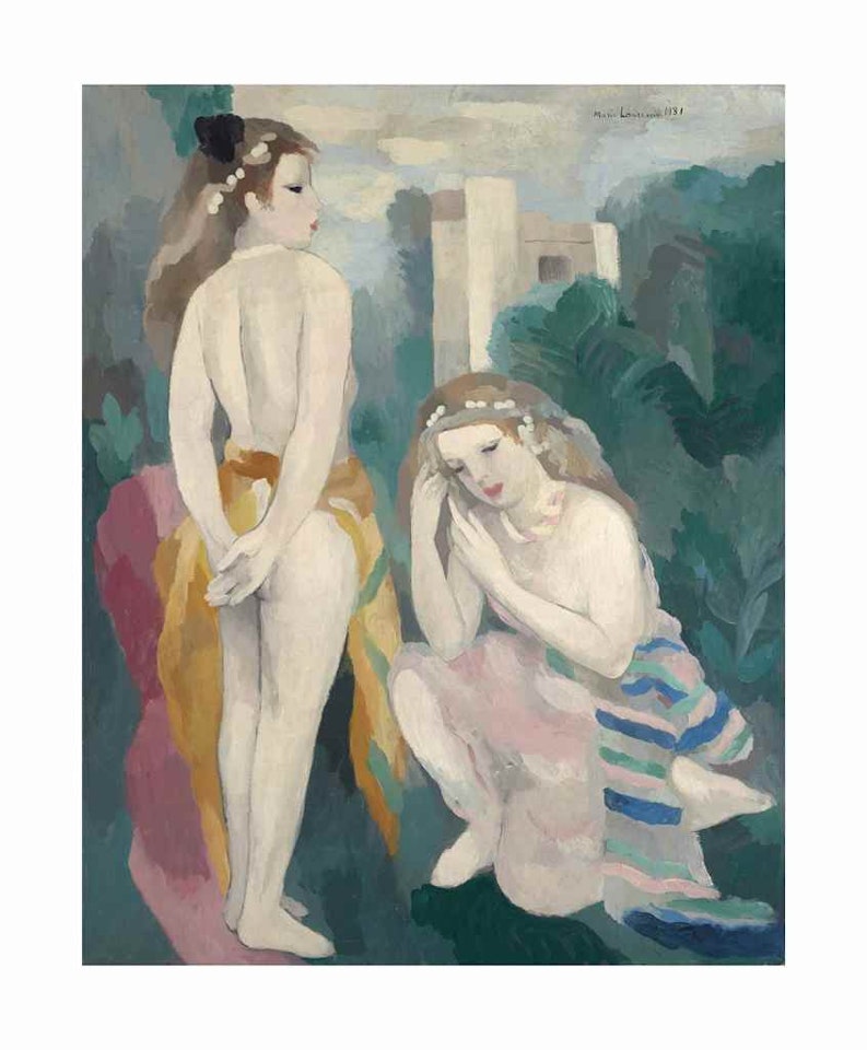 Deux jeunes filles dans un paysage by Marie Laurencin