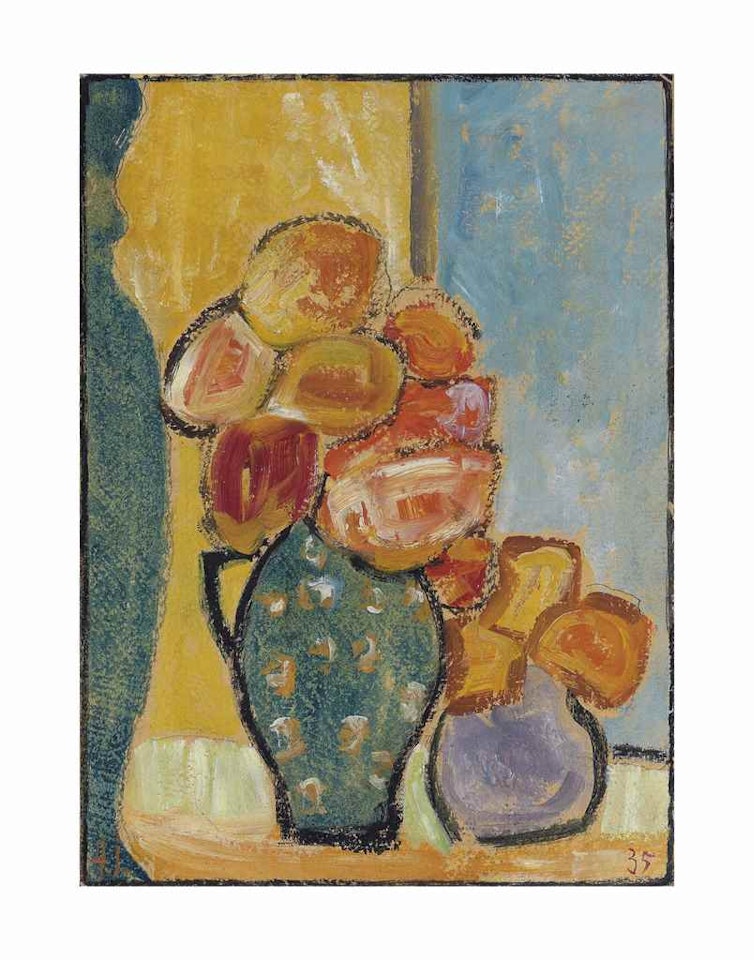 Stilleben mit drei Blumenvasen by Alexej von Jawlensky