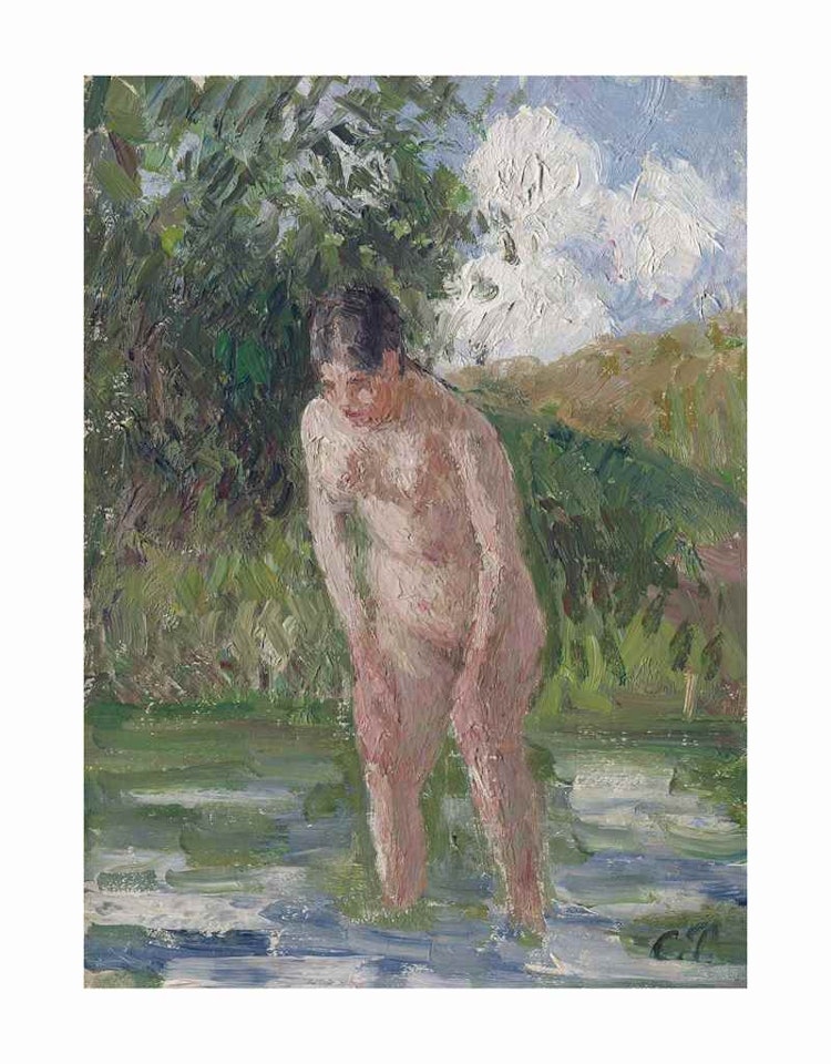 Baigneuse les pieds dans l'eau by Camille Pissarro