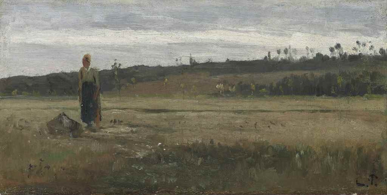 Paysanne dans un champ, La Varenne-Saint-Hilaire by Camille Pissarro