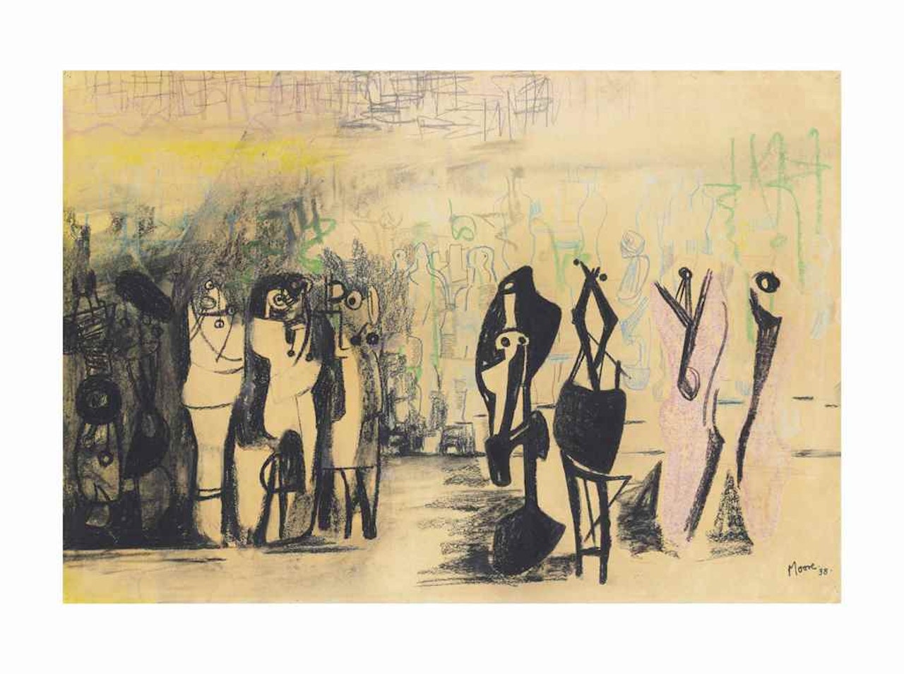 Drawing for Metal Sculpture by Henry Moore