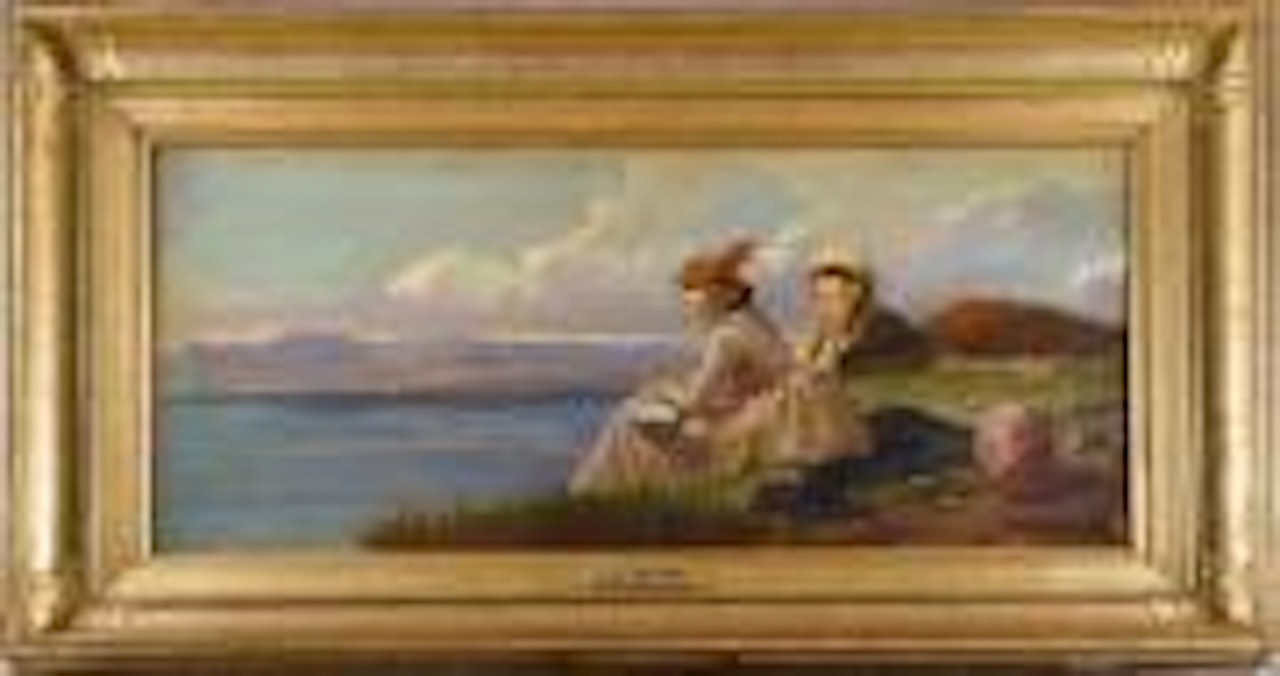 Elégantes contemplant un Lac de Montagne by John George Brown
