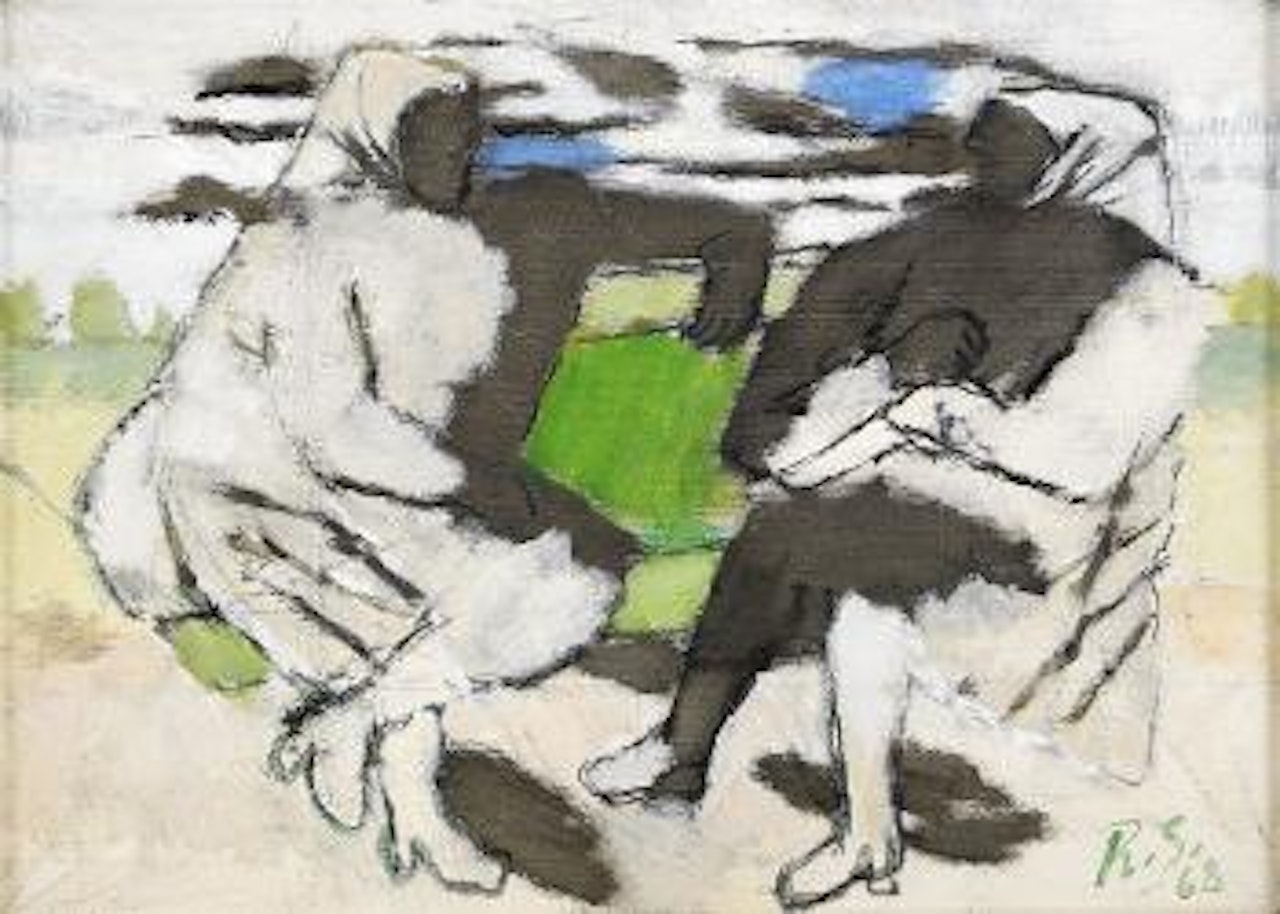 Gummor på bänk ,
1968 by Ragnar Sandberg