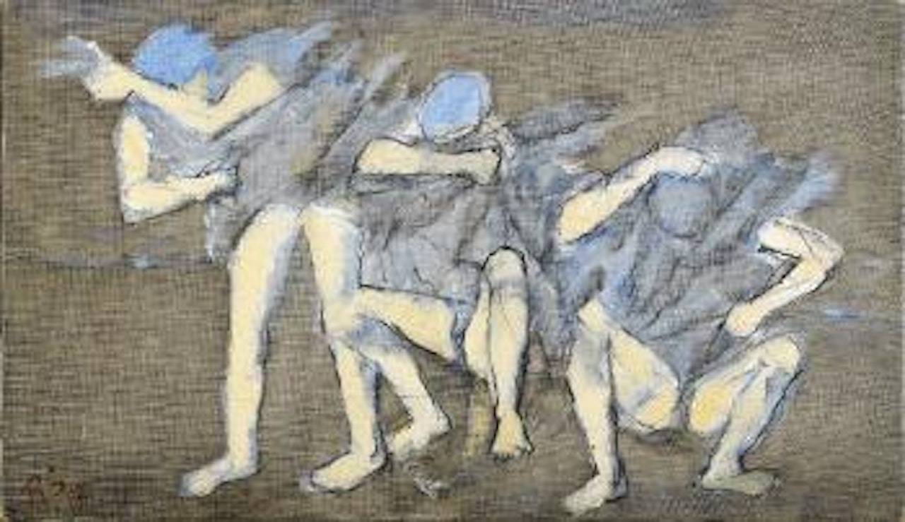 Badande på brygga by Ragnar Sandberg