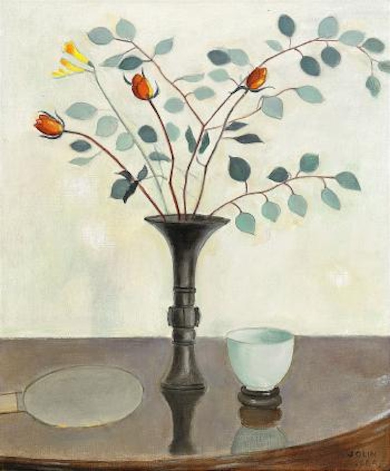 Stilleben med rosor och fresia by Einar Jolin