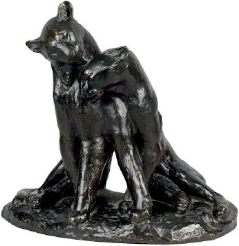 Deux panthères ou La caresse ,
Circa
1940 by Georges Lucien Guyot